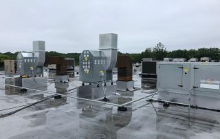 Ventilation system on rainy roof